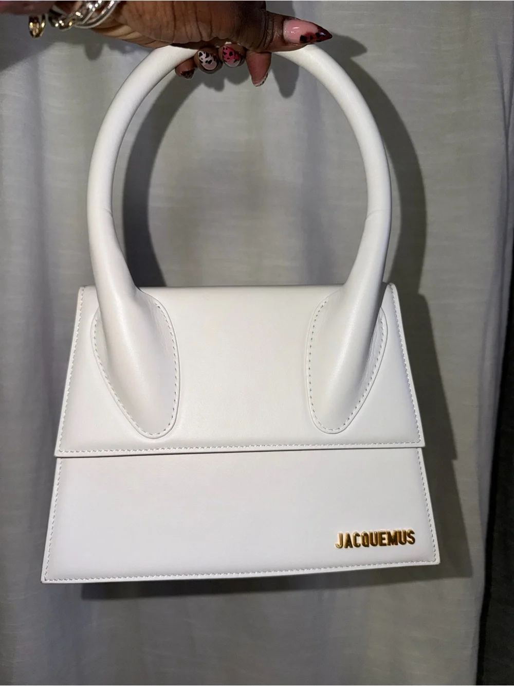 Jacquemus Le Grand Chiquito White Leather Top Handle Bag 🤍✨ - Picture 2 of 9